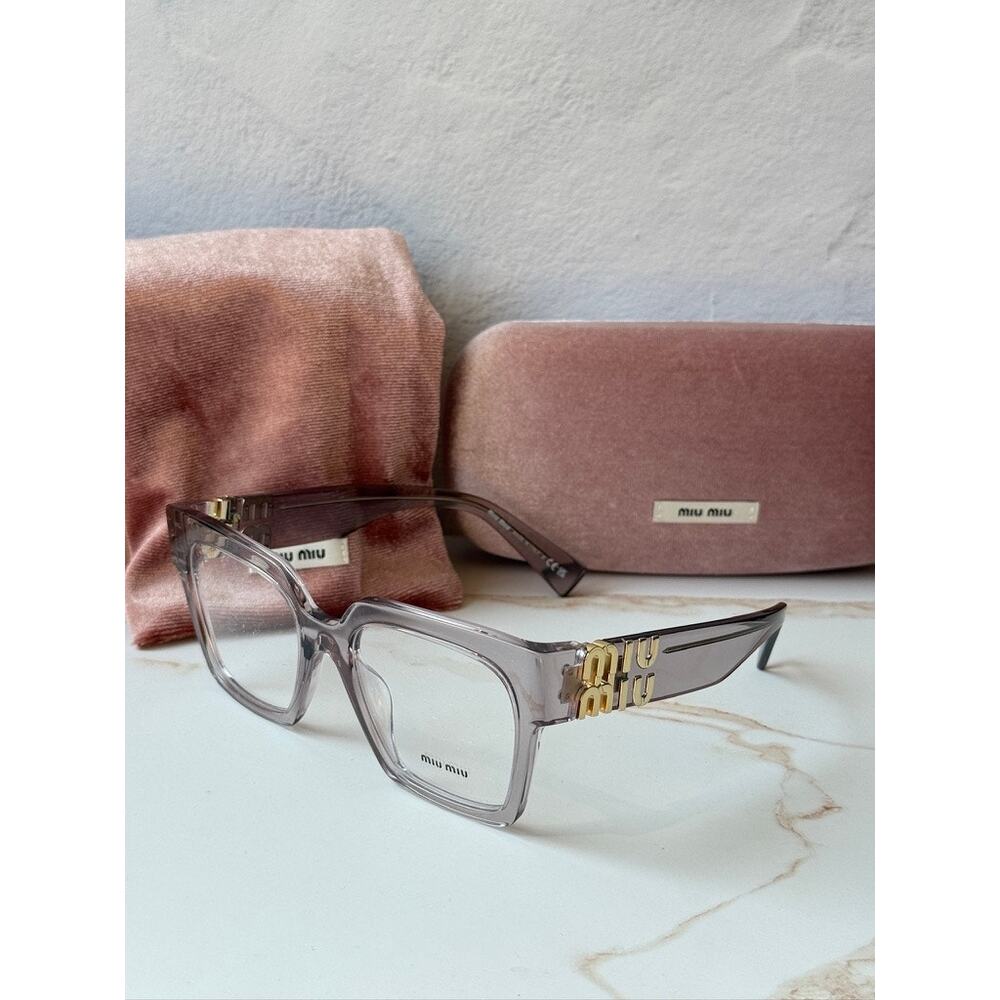 NEW Miu Miu MU04UV Oversized Square Eyeglasses in Pink - Picture 5 of 7